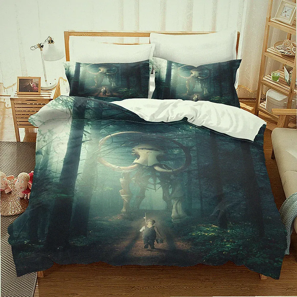 3D Cow Skull Girl Forest Quilt Cover Set Bedding Sets Pillowcases 86
