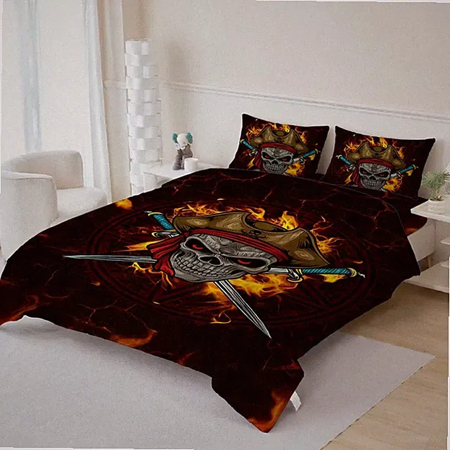 3D Skull Theme Quilt Cover Set Bedding Sets Pillowcases