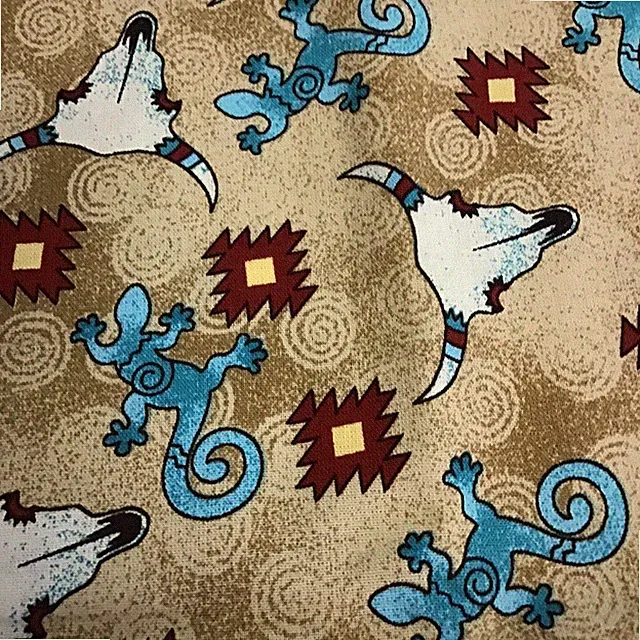 Cow Skull Southwestern Pattern 44" COTTON FABRIC PER YARD David Textiles