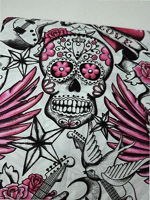 Full Microfiber Sheet Set ! 4 Pieces ! Bedding Set Full ! Pink ! Skulls