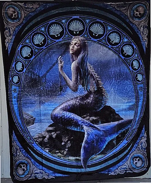 MERMAID ANNE STOKES SOUL PURPOSE GOTHIC FANTASY SKULL QUEEN BLANKET BEDSPREAD