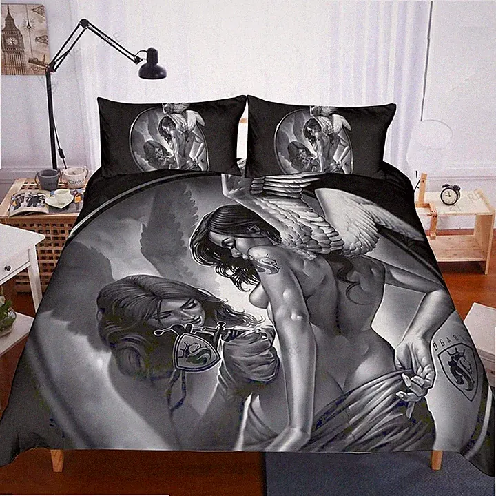 Skull Beauty Tattoo Full Bedding Duvet Covers Set (4pcs)